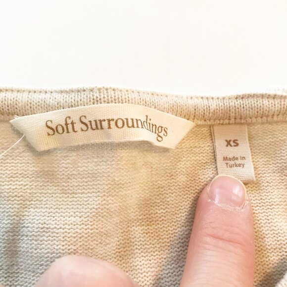 SOFT SURROUNDINGS Cecelia Top Oatmeal Heather Long Sleeve Sweater NWT Womens XS - Picture 4 of 9